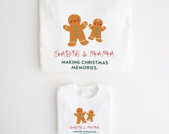 Personalised family Matching Christmas Jumper Sweatshirt  Baby Child Adult Mum Dad Nanna Grandad Kids More Colours Gingerbread Men family