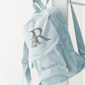 Ensemble sac lapin personnalisé et biberon sac à dos sac à dos cartable et biberon plus de couleurs - manteau bleu lapin