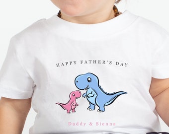 Personalised Father's day t-shirt daddy's girl kids t-shirt dinosaur