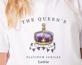 Personalised Queen's Platinum Jubilee T-shirt - Platinum Jubilee T-Shirt - jubilee - children's t-shirt - Crown