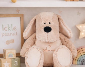Personalised Dog Teddy| Custom Name Soft Toy | Baby Gift | New Baby Keepsake | Nursery | Children’s Plush Toy