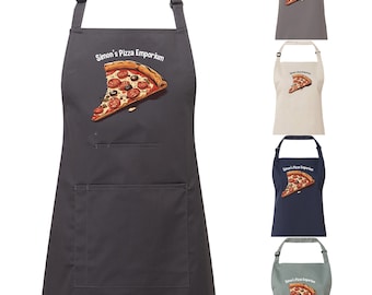 Personalised pizza emporium apron, any name , pizza king, pizza slice gift apron gift dad's kitchen dad's BBQ apron pizza oven