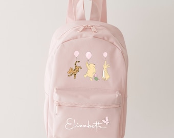 Personalised Classic Winnie the Pooh Backpack Rucksack School Bag nursery girls boys bag more colours Children's backpack Winnie and friends