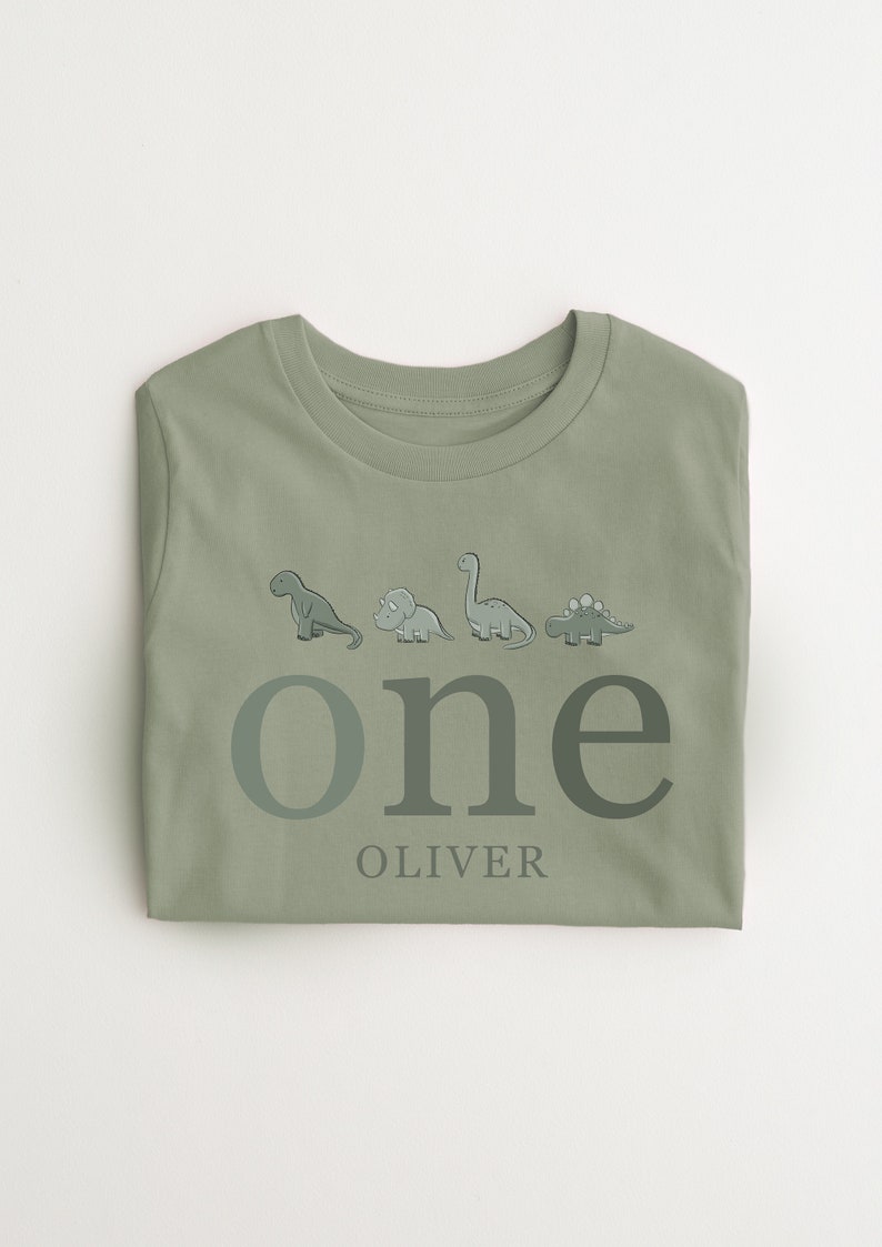 Personalised dinosaur T-shirt any name and age Birthday Gift Dinosaur theme all year T-shirt girls boys image 4