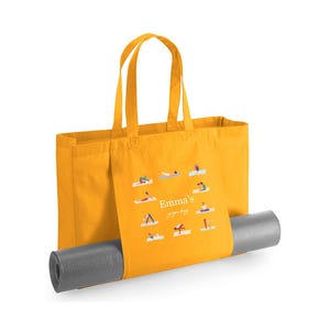 Personalised Yoga Mat Bag - Pilates - Poses - Organic Cotton Tote image 10