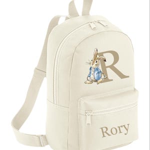 Ensemble sac lapin personnalisé et biberon sac à dos sac à dos cartable et biberon plus de couleurs - manteau bleu lapin