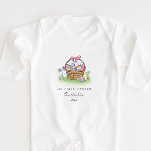PERSONALISED first Easter Happy Easter Baby Grow Girls Boys