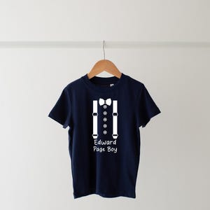 Personalised Page Boy T-Shirt, Wedding T-Shirt, any name, Kids T-shirt,  Children&#39;s Wedding gift, boys braces, novelty t-shirt