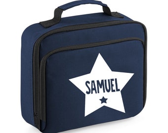 Personalised Name In Star  Lunch Bag School Bags Boys Personalised Girls Back to School Lunch Box