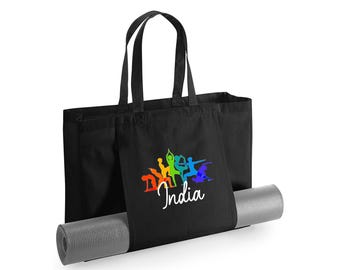 Personalised Yoga Bag - Yoga Mat Bag - Personalised Yoga Gifts - Yoga Bag - Tote Bag for Yoga- Pilates Bag- Organic tote Bag- Colourful