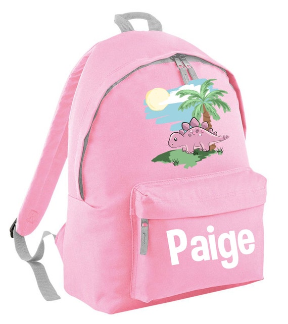 Personalised Dinosaur Stegosaurus Rucksack Pink Dino Long Neck Back to School Nursery Great Size for the Little One to Carry Back Pack Etsy Ireland