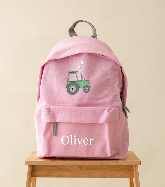 Tractor Backpack Rucksack 2 Sizes Girls Boys School Bag Personalised Children s Backpack More Colours Nursery Baby Bag Green Etsy Canada