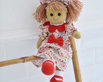 Personalised Rag Doll - Personalised Embroidered Doll, personalized Doll , Traditional Rag doll, Any Name Keepsake, Girl Baby