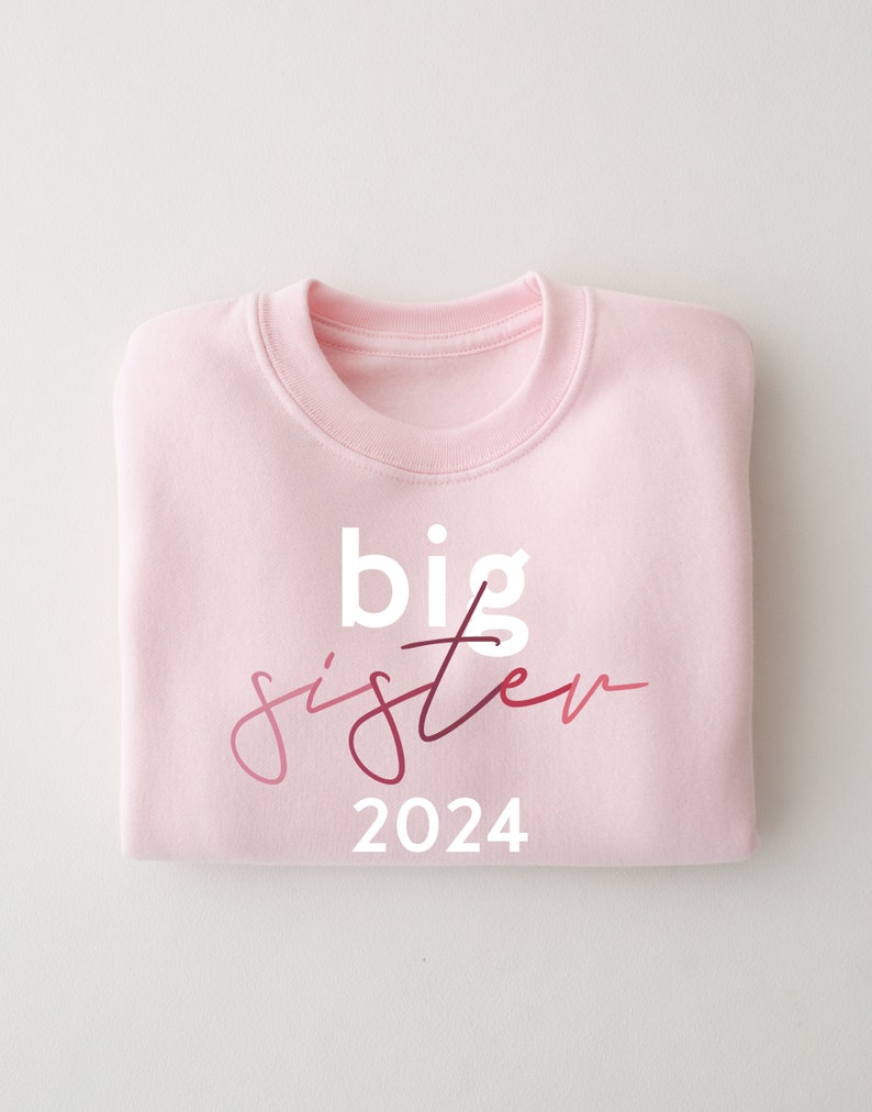 Personalised Big Sister Sweatshirt Big Sister T-shirt Big Sis Hoodie Big Sister Gifts image 5