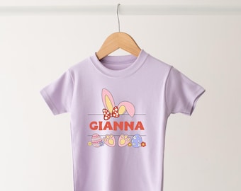 Personalised Easter t-shirt - Children's Easter top - Kid's Easter tshirt -  Easter Gift -Novelty Tshirt- More Colours -Bunny T-shirt -Pink