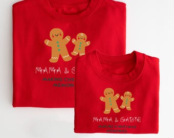 Personalised family Matching Christmas Jumper Sweatshirt  Baby Child Adult Mum Dad Nanna Grandad Kids More Colours Gingerbread Men family