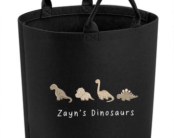 Personalised Dinosaur Toy Storage, Toy tub, storage basket, Toy box, Baby shower gift, baby Nursery, blanket box, Neutral dinosaurs Any Text