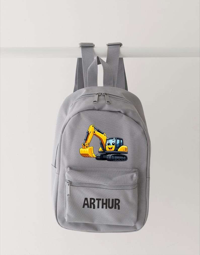 Personalised Digger Backpack, Mini Children’s Rucksack, Construction ...