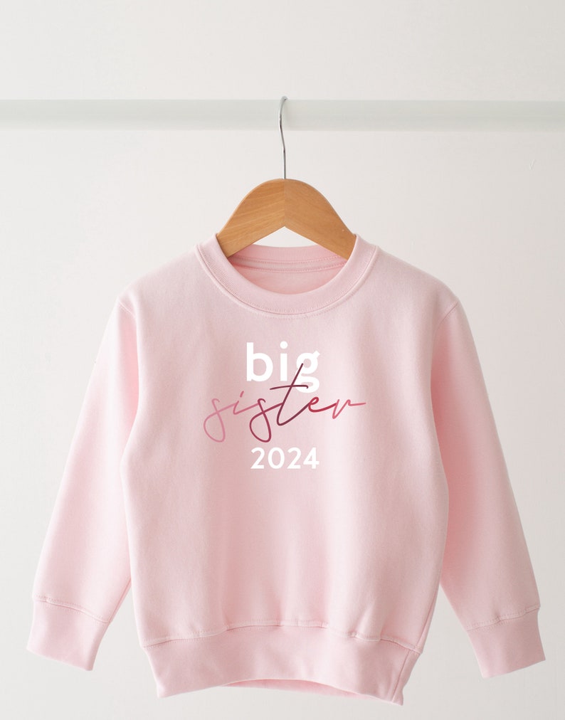 Personalised Big Sister Sweatshirt Big Sister T-shirt Big Sis Hoodie Big Sister Gifts image 1