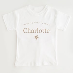 Personalised Daddy’s Girl  t-shirt wild flower father&#39;s day gift