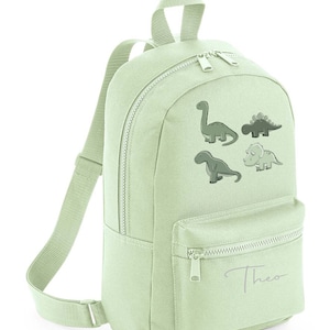 Dinosaure T rex personnalisé et trois autres sacs à dos Dino's Backpack Retour à l'école, crèche, cartable, école de jeu Dinosaures verts