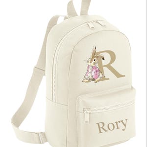 Ensemble sac lapin personnalisé et biberon sac à dos sac à dos cartable et biberon plus de couleurs - manteau rose lapin