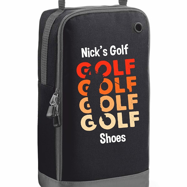 Personalised Golf shoe bag, golf present, golfer, fairway, par, muddy golf shoes golf swing