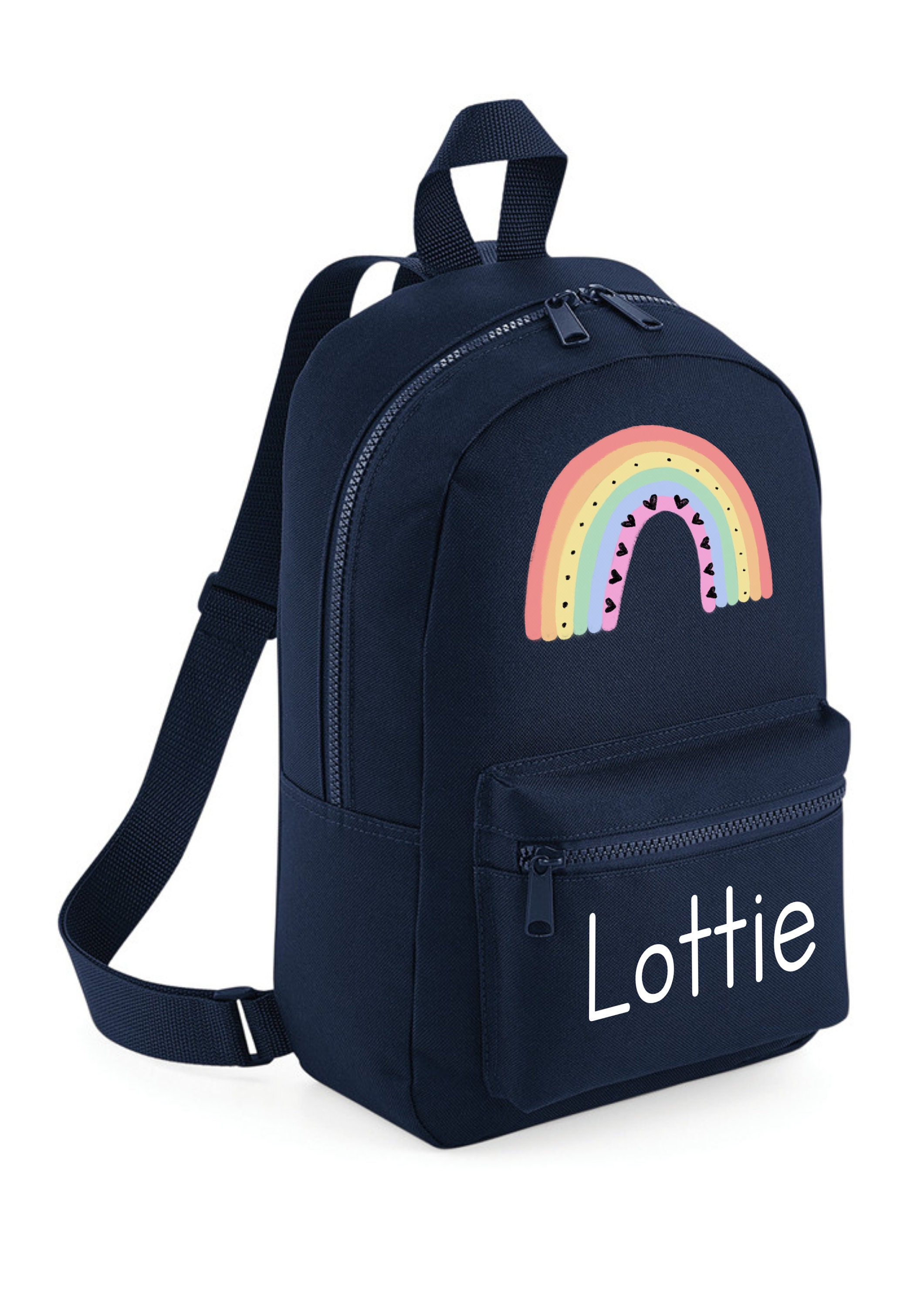 Personalised Rainbow Backpack Rucksack Back to School Nursery School Bag Play School Available in Pink Blue Black Navy White Etsy Ireland