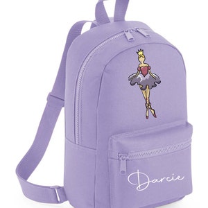 Danseuse de ballet personnalisée, danse, sac à dos à dos Rentrée scolaire, crèche, cartable, école de jeu disponible en 8 couleurs vives