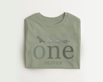 Personalised dinosaur T-shirt any name and age Birthday Gift Dinosaur theme all year T-shirt girls boys