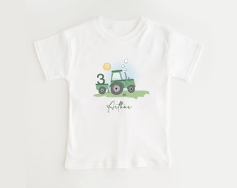 Personalised Tractor T-shirt any name and age Birthday Gift Christmas Gift Tractor boy tractor girl Farmyard Green Tractor