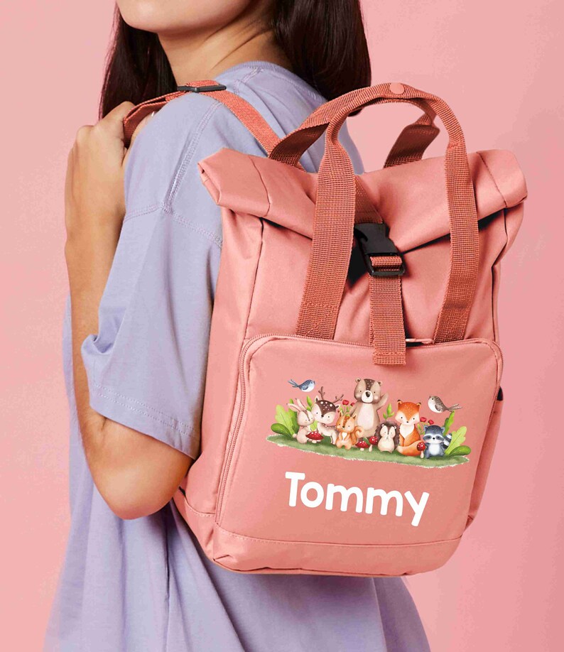 Animal Rucksack Personalised Backpack Forest Animals, Forest Creatures Recycled Mini ...