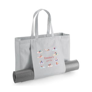 Sac de yoga personnalisé - Sac de tapis de yoga - Cadeaux yoga personnalisés - Sac de yoga - Sac fourre-tout pour le yoga - Sac de Pilates - Sac fourre-tout bio - Poses de yoga