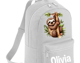 Personalised Sloth Animal Backpack Rucksack Tropical Rainforest