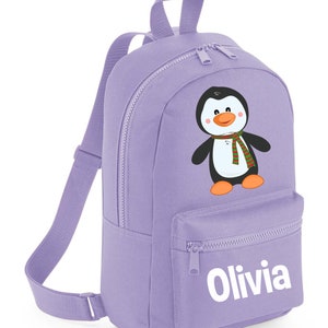 Sac à dos personnalisé pingouin animal de zoo Rentrée scolaire, crèche, cartable, école de jeu animal mignon pingouin mignon