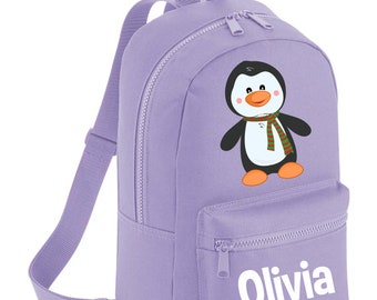 Personalised Penguin Backpack Rucksack zoo animal Back to school, nursery, school bag, play school cute animal cute penguin