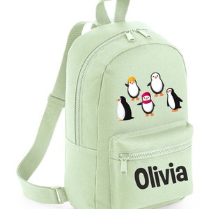 Sac à dos personnalisé pingouins sac à dos animal de zoo Rentrée scolaire, crèche, cartable, école de jeu animal mignon pingouin mignon
