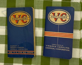 Two Vintage Calendar Notebooks for Farmers Fertilizer Advertising