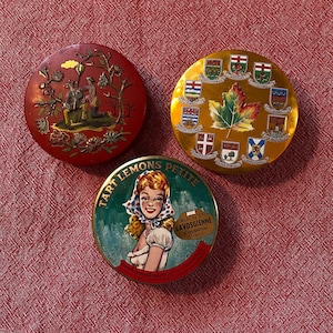 Set of Three Vintage Candy Tins English and Canadian
