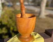 Wooden Mortar and Pestle