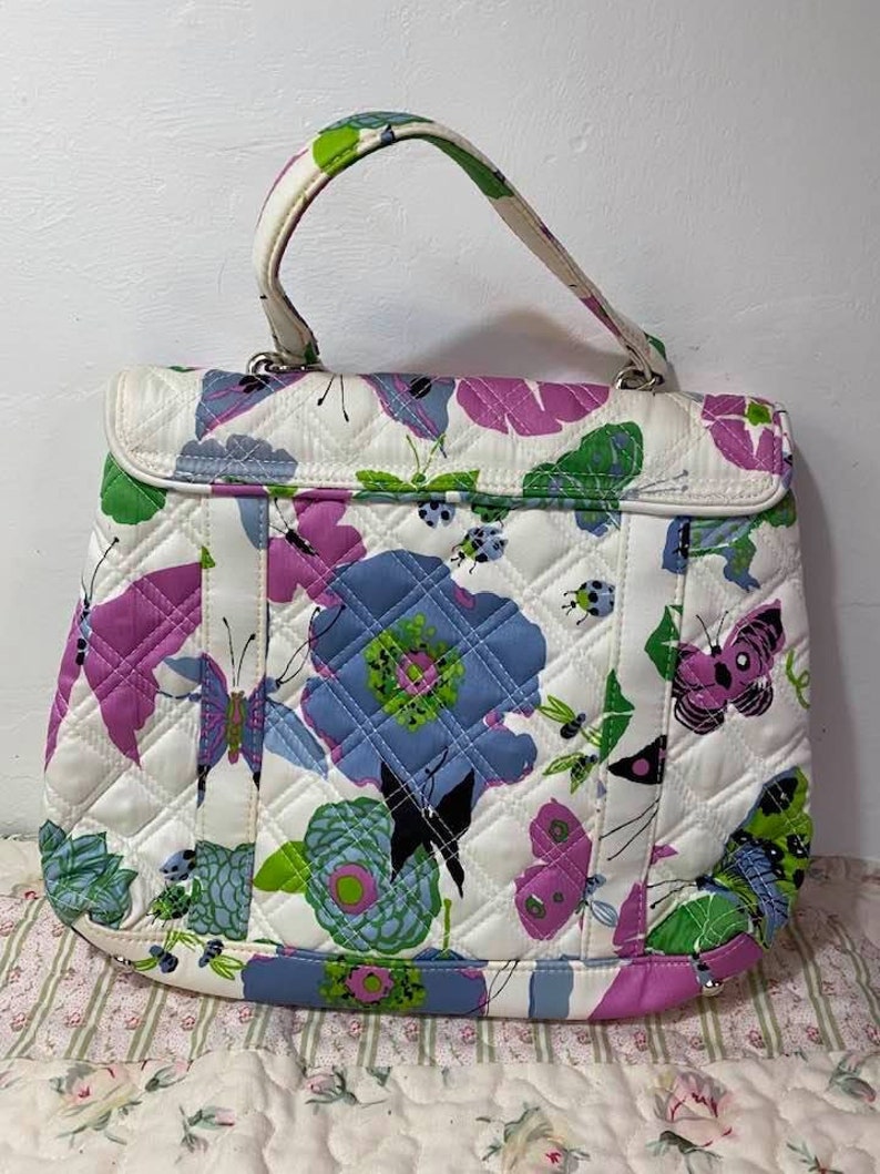 Vera Bradley White Floral Handbag Etsy