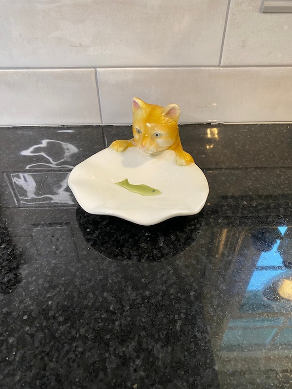 Cat Head Dish Trinket Soap Cat Treat Dish