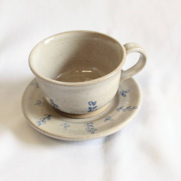 Children's Handmade Ceramic Cup and Saucer Set