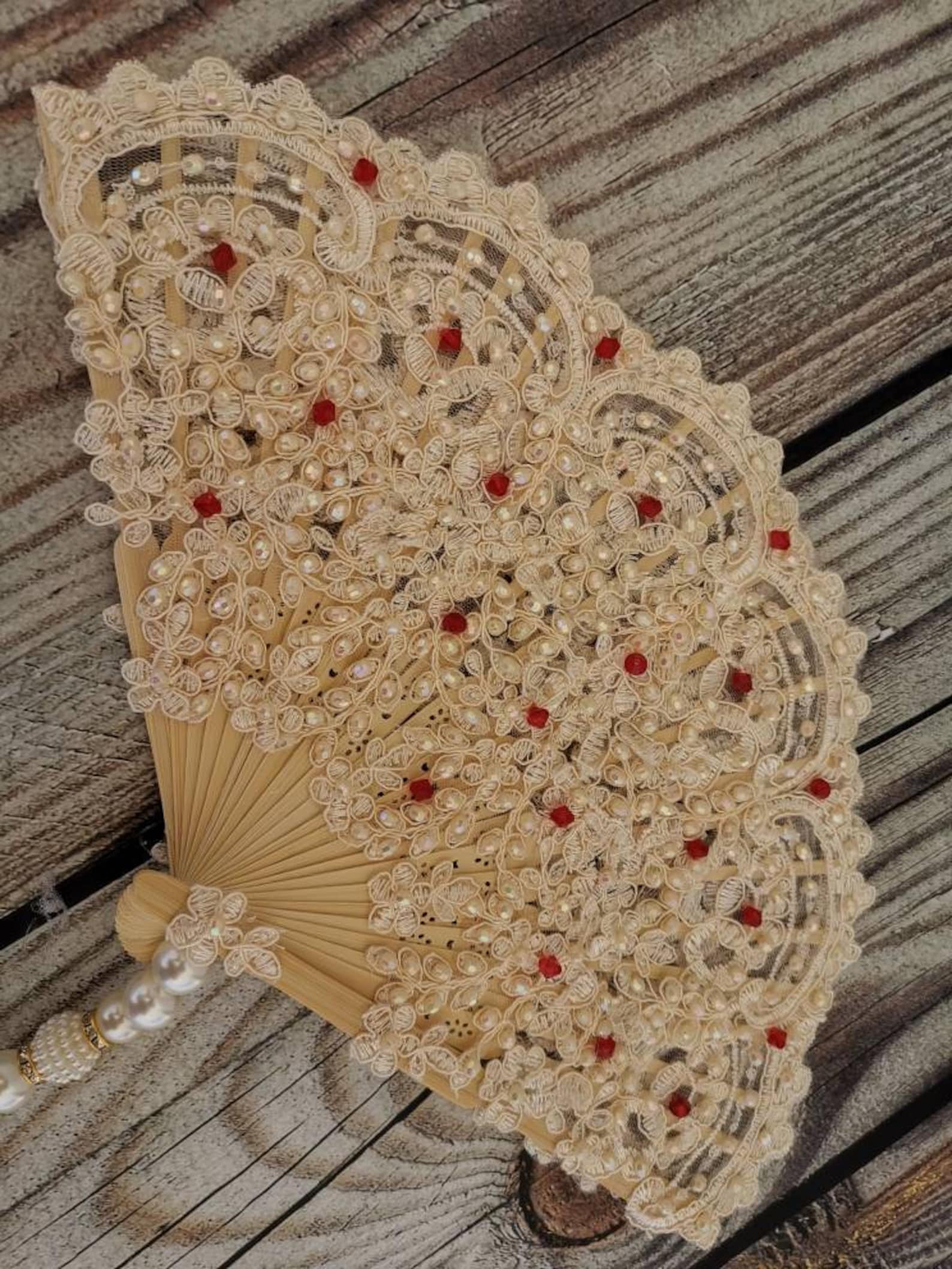 Lace Fan for Wedding Hand Fan Wedding Ceremony Beach Etsy