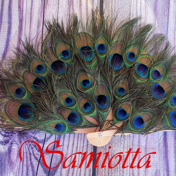 Peacock feather hand fan, Non Folding wedding Fan, Flapper Accessories for Bride, Bridal Fan, Wedding Crafts, Bridesmaids gift