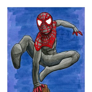 Original Miles Morales Spiderman Watercolor Painting