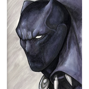 Original Black Panther Watercolor Painting