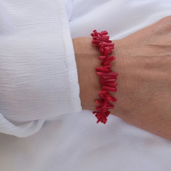 Coral bracelet Bracelet Red coral bracelet Gift for her Christmas gift