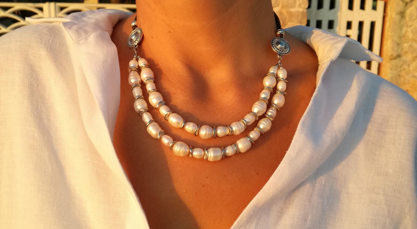 Freshwater Pearl Necklace Pearl Necklace Beaded Necklace White Etsy