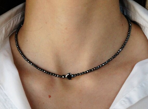 Hematite choker best sale necklace